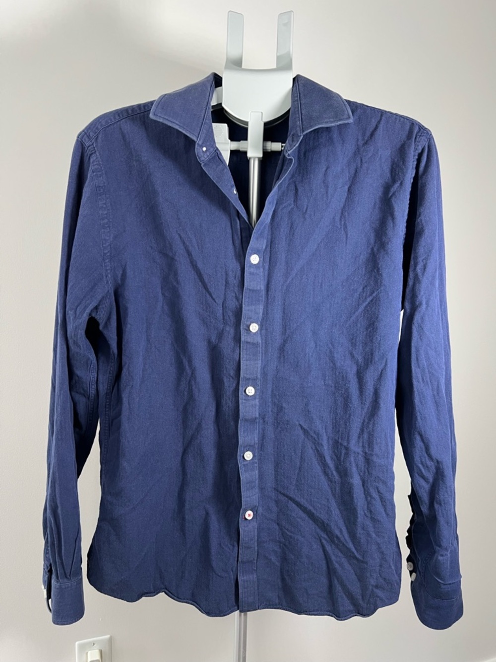 Tommy Hilfiger Men's Button-Down Slim Fit Shirt in Navy Blue